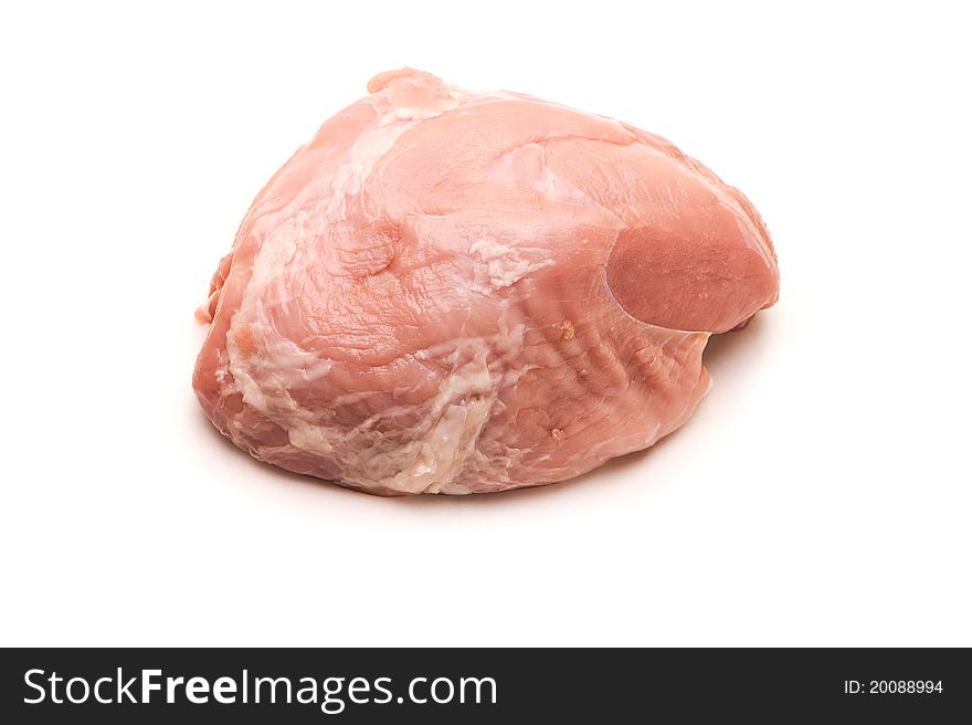 One piece Fresh meat on white background