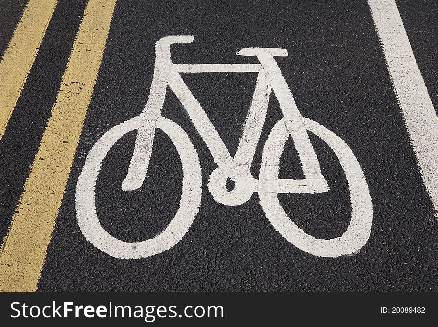 Bike sign painted on to road surface