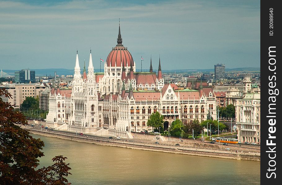 Nice view of Budapest, Hungary at summer