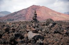 Balanced Stone Pile In Lanzarote Royalty Free Stock Photography Balanced Stone Pile In Lanzarote Royalty Free Stock Photography