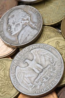 Old American Coins Stock Photo Old American Coins Stock Photo
