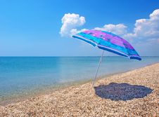 Beach Umbrella, Sea And Sky Royalty Free Stock Image Beach Umbrella, Sea And Sky Royalty Free Stock Image