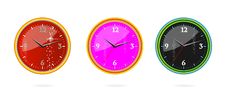 Colored Classic Clocks Set Isolated Stock Image Colored Classic Clocks Set Isolated Stock Image