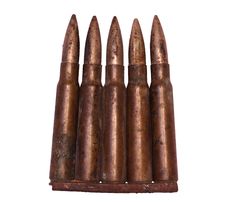 WW II Bullets Isolated Stock Photos