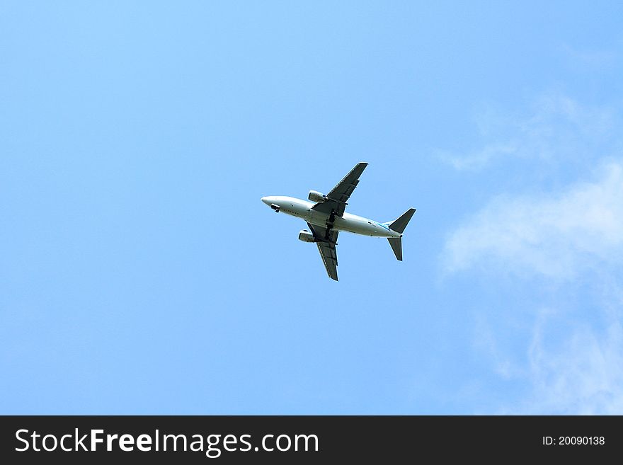 Airplane in the sky - Passenger Airliner / aircraft