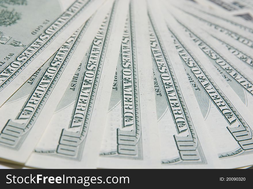 Background with money american hundred dollar bills