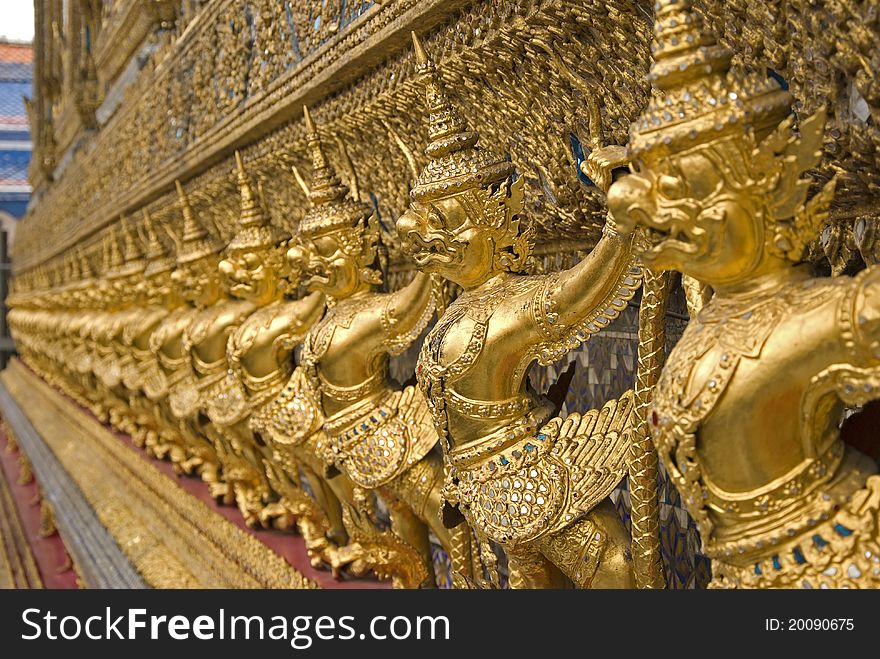 Wat Phra Kaew, Bangkok , Thailand. main temple in the Grand Palace.