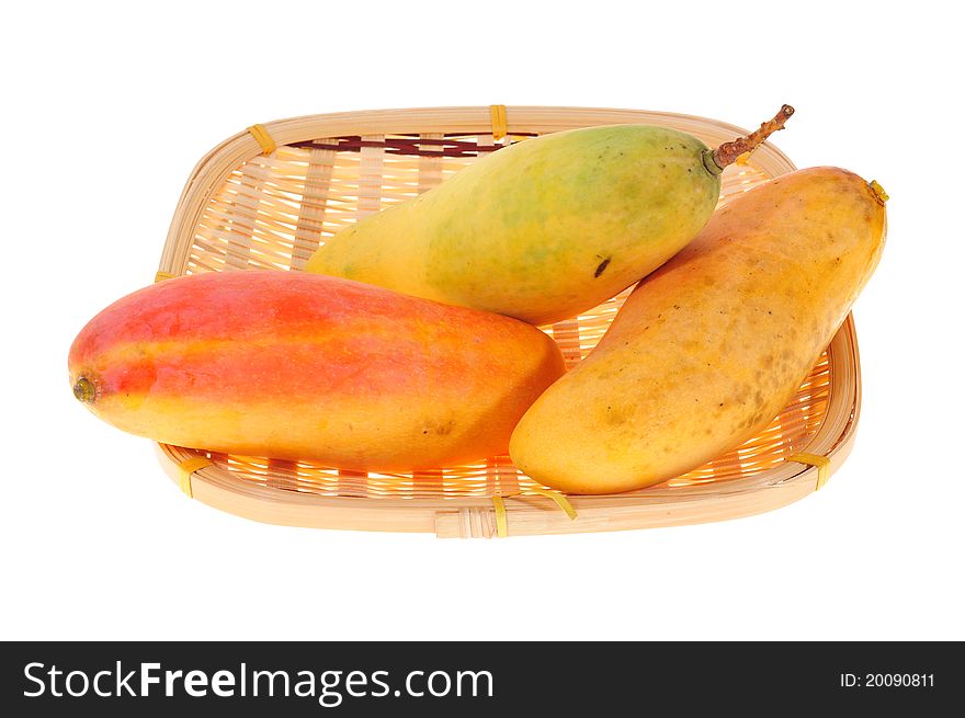 Fresh Mangoes On A Japanese Bamboo Basket,Zaru