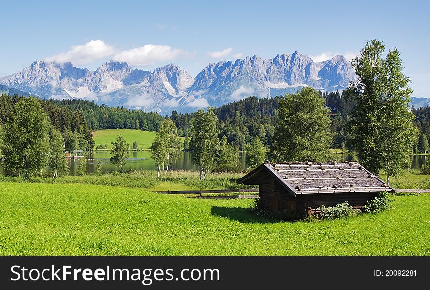 House near a small lake in Austrian Alps, Tirol. House near a small lake in Austrian Alps, Tirol