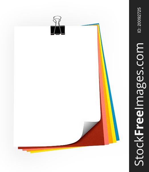 Colorful paper sheets on white background