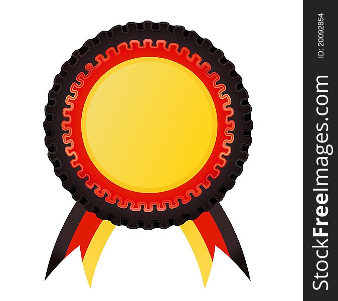 Award rosette with german flag color. Award rosette with german flag color