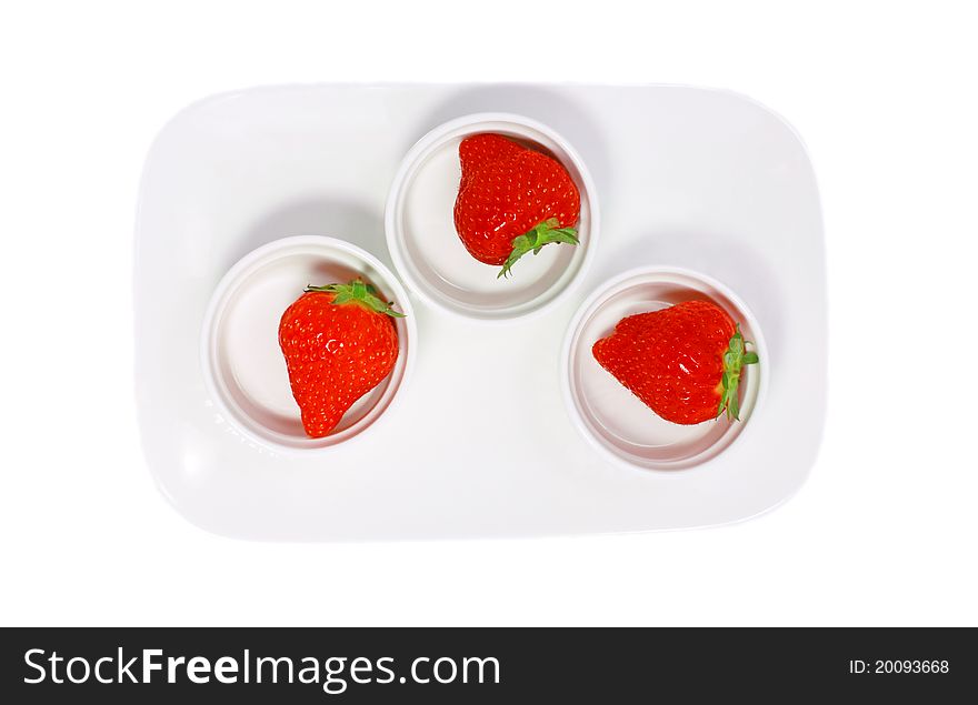 Fresh strawberries on the dish