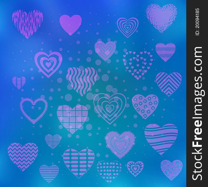 Abstract blue background with holiday valentine heart. Abstract blue background with holiday valentine heart