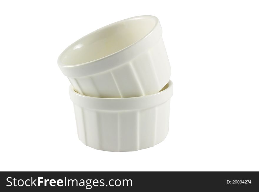 Isolated bowls over white background