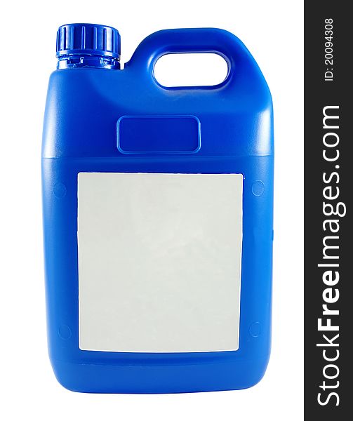 Blue container isolated over white