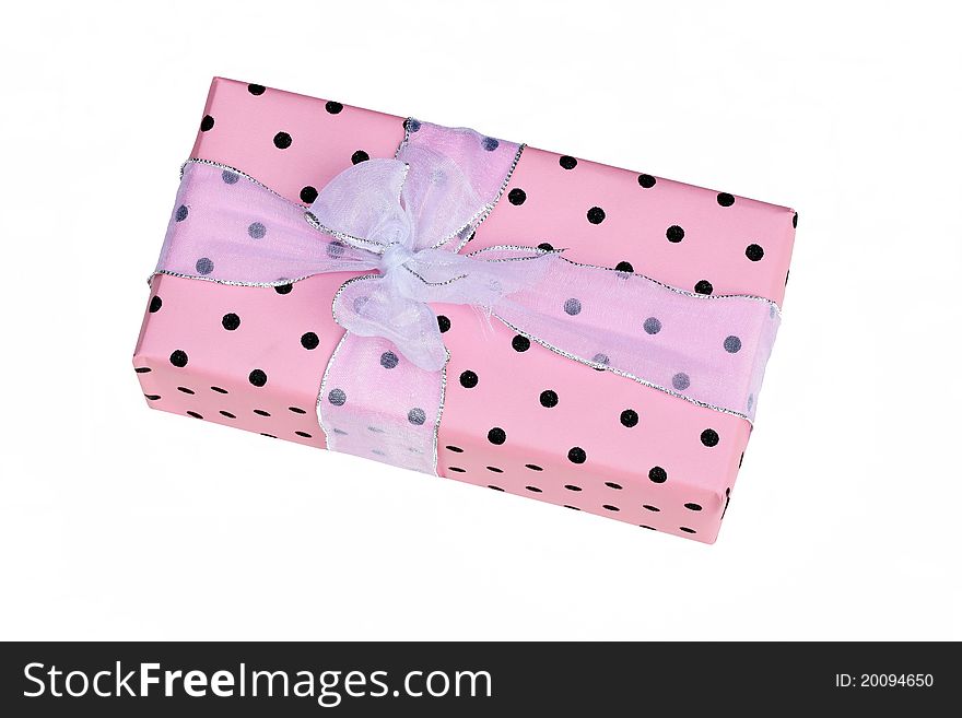 A beautiful pink gift box.