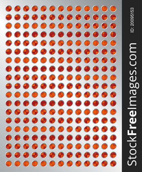 Silver background with orange raster circles. Silver background with orange raster circles