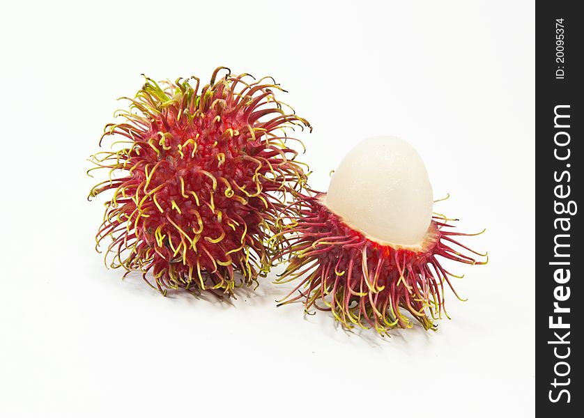 Rambutan isolated on white background.