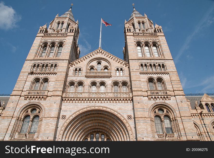 Facade of the Natural History Museum in London