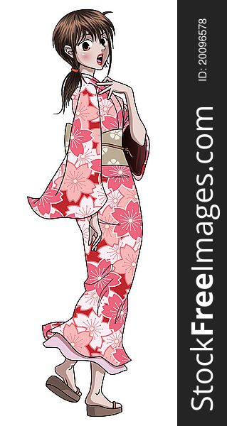 Fine japanese lady in kimono