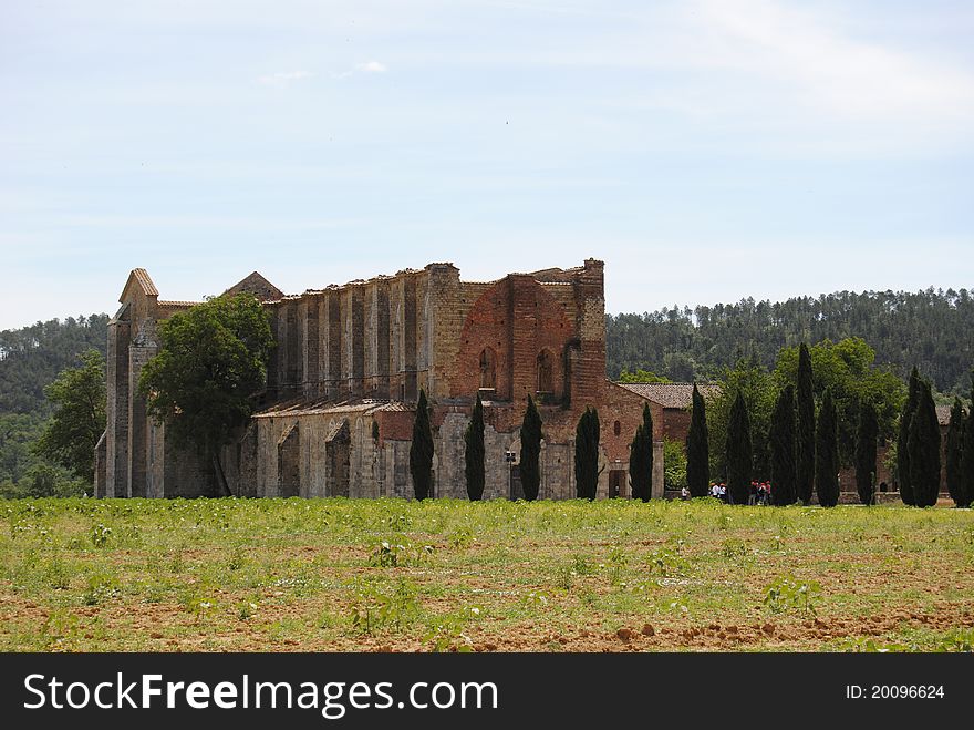 San Galgano abbey in the province of Siena, in Tuscany