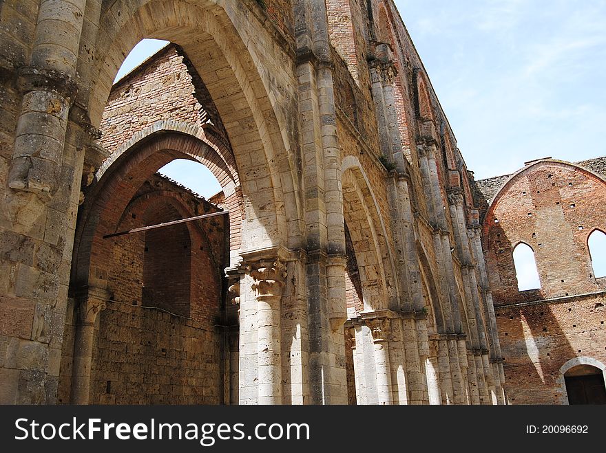 San Galgano abbey in the province of Siena, in Tuscany