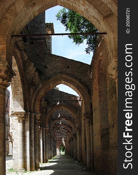 San Galgano abbey in the province of Siena, in Tuscany