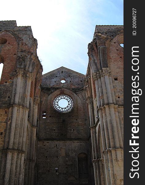 San Galgano abbey in the province of Siena, in Tuscany