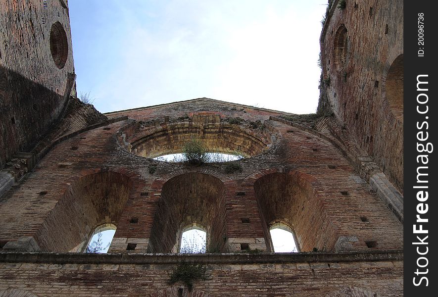 San Galgano abbey in the province of Siena, in Tuscany