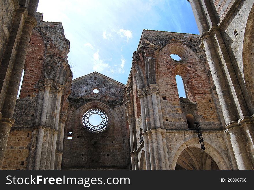 San Galgano abbey in the province of Siena, in Tuscany