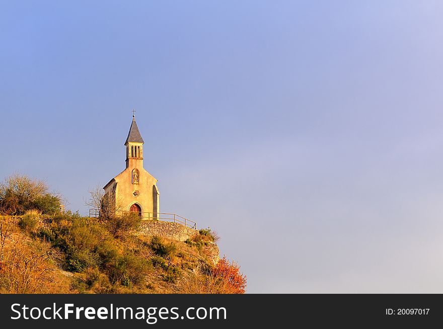 A small church in the countryside of southern France. A small church in the countryside of southern France