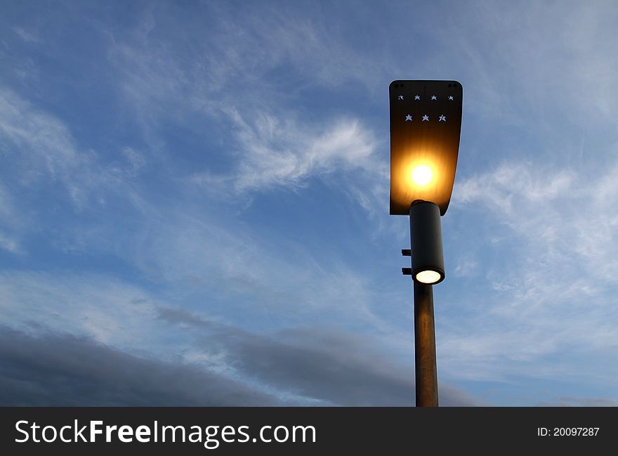 Street Light with blue sky background