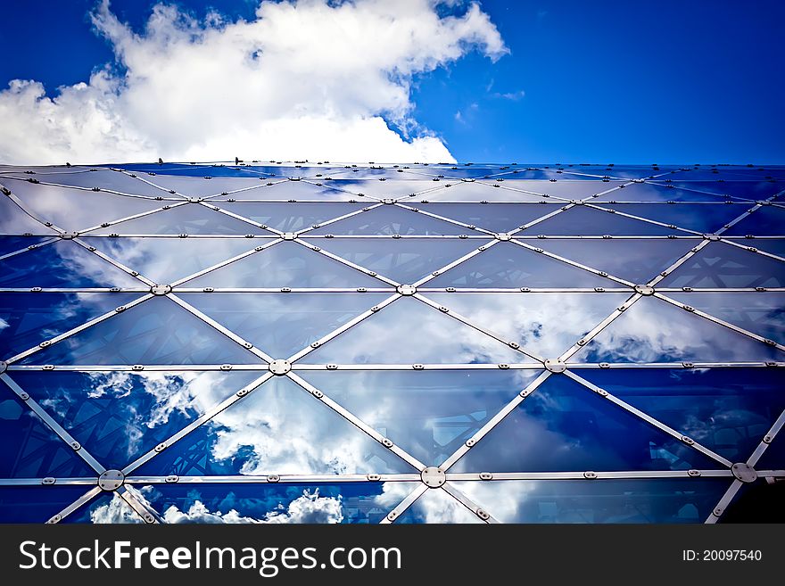 Reflection of the sky on modern building