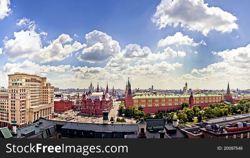 Aerial Kremlin view in Moscow