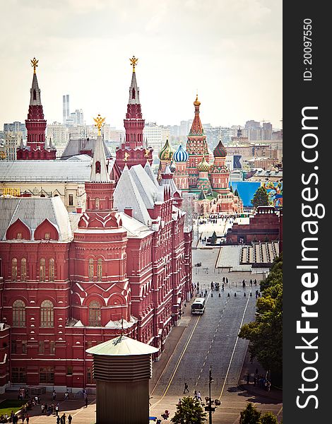 Aerial Kremlin view in Moscow