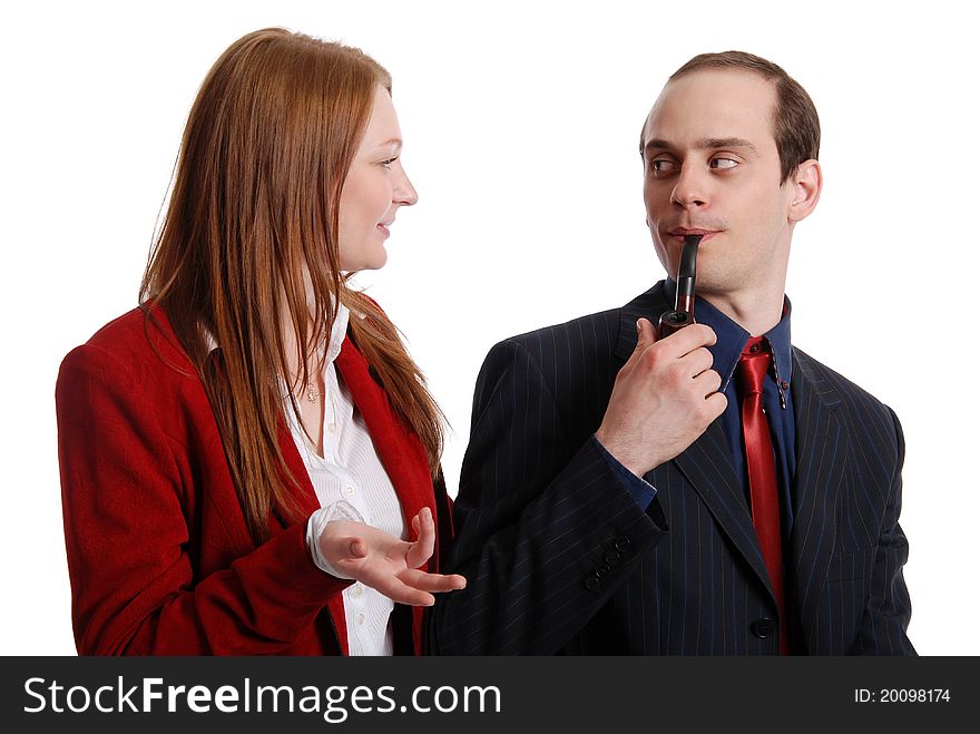 Two young businessman, isolated on white background. Two young businessman, isolated on white background