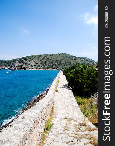 Panorama , made from Spinalonga Island ( Crete ). Panorama , made from Spinalonga Island ( Crete )