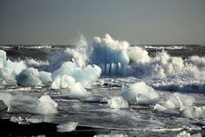 Icebergs On The Beach Stock Photos