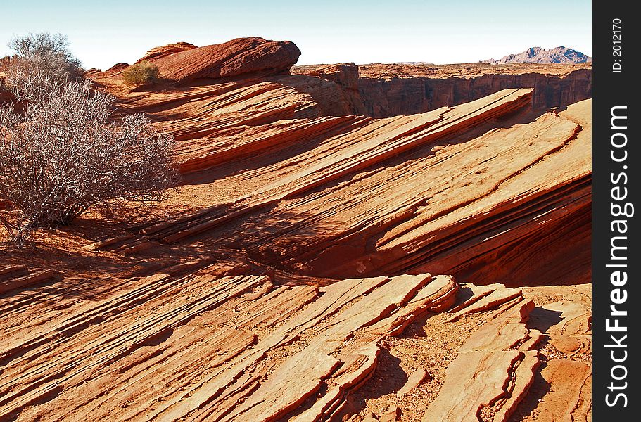 A rock formation in the glen canyon area.