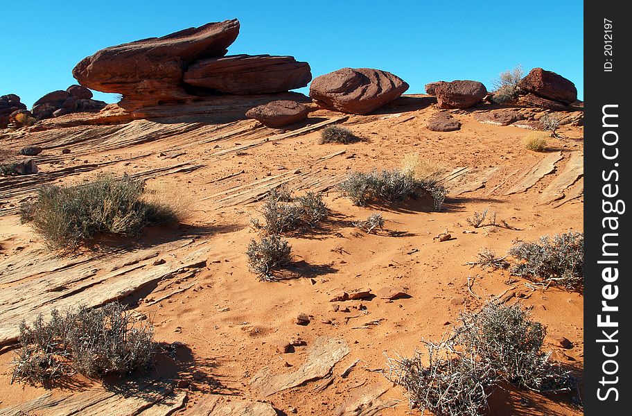 A rock formation in the glen canyon area.