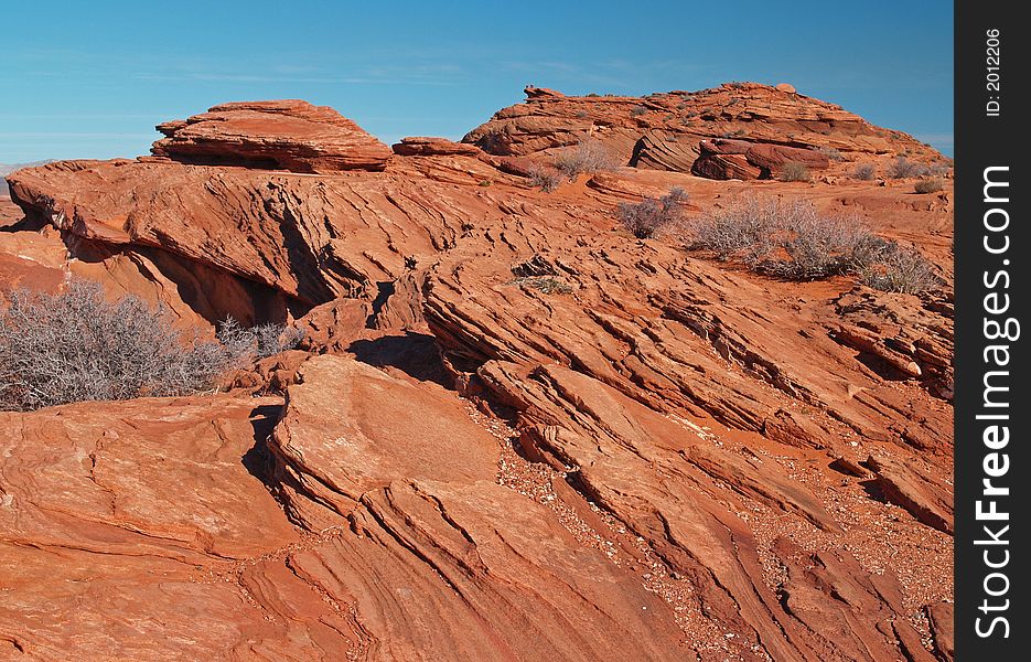 A rock formation in the glen canyon area.