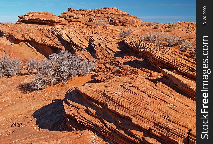 A rock formation in the glen canyon