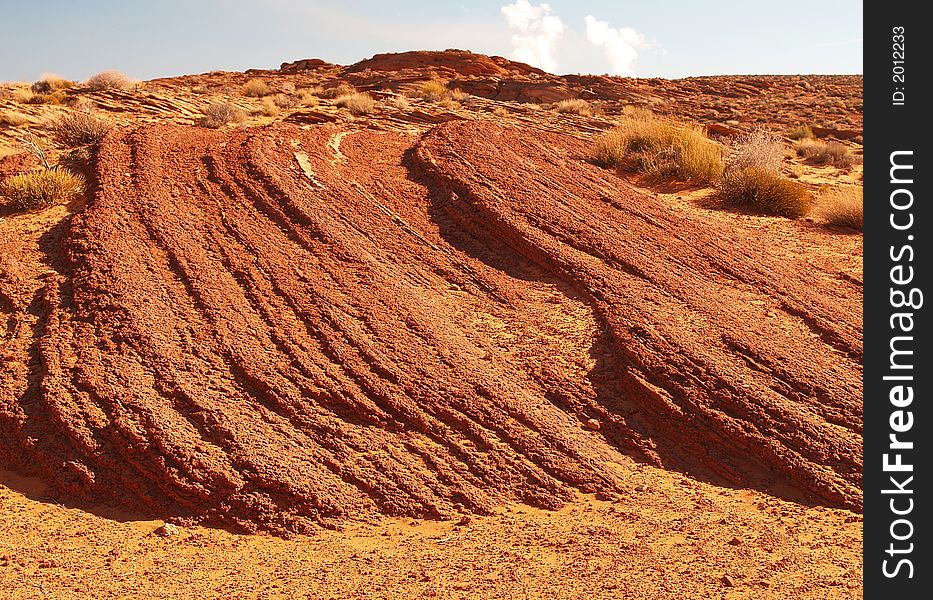 A rock formation in the glen canyon