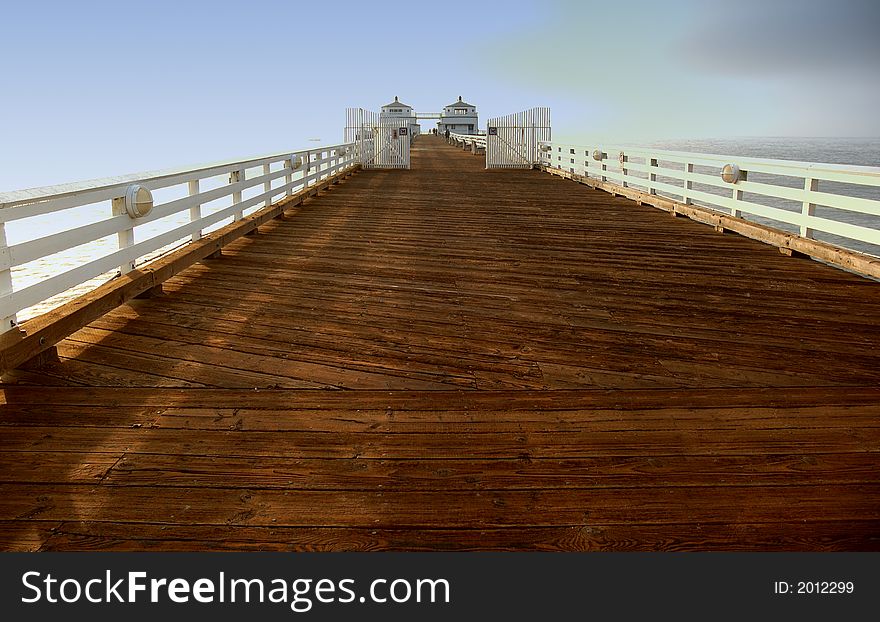 The malibu pier with clouds in ca usa