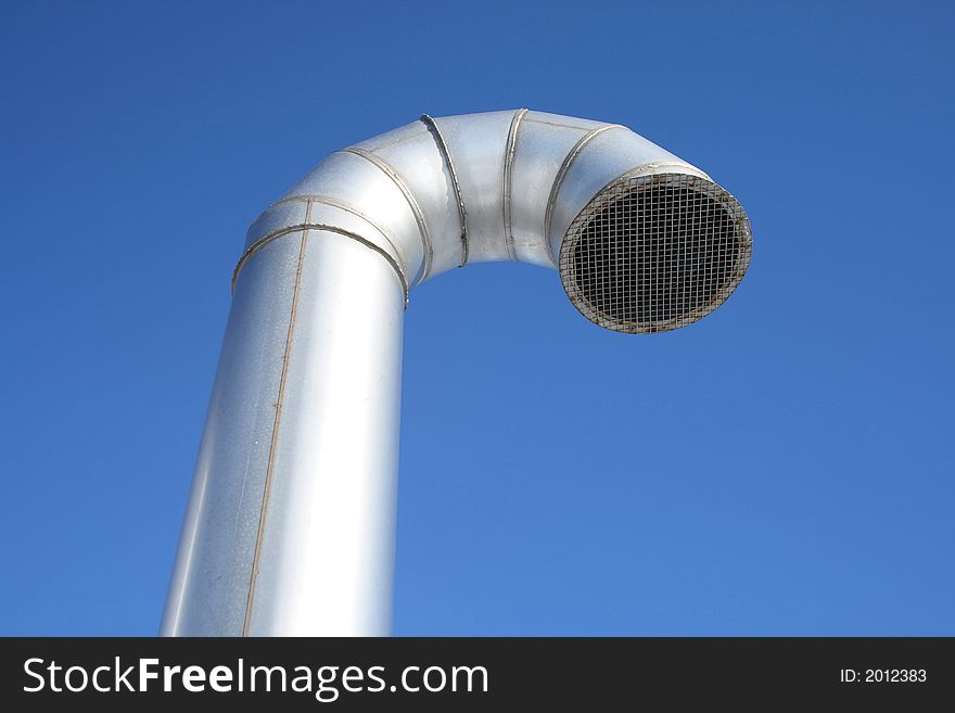 Shiny metal ventilation pipe