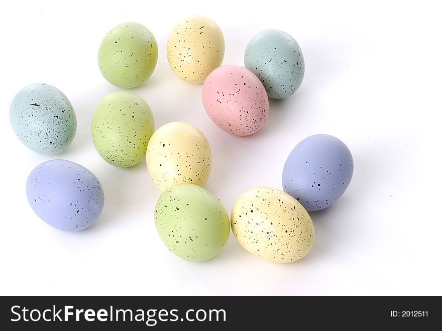 Decoated Easter eggs on white. Decoated Easter eggs on white