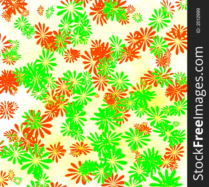 Colorful flowers pattern  on  white background  girt wrap. Colorful flowers pattern  on  white background  girt wrap