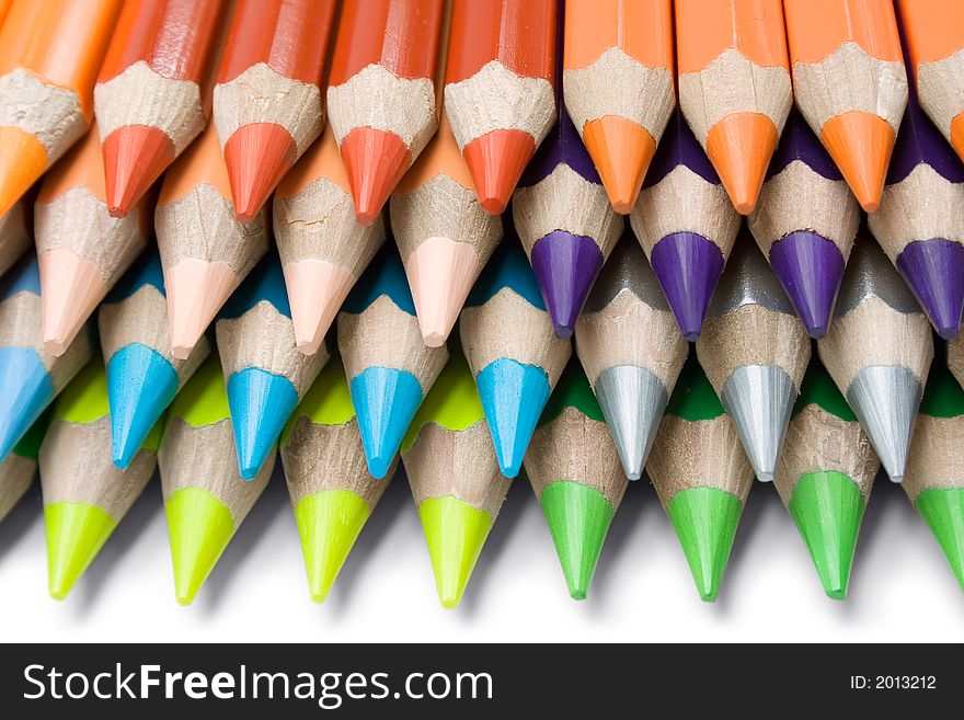 Stack of colorful pencils isolated on a white background. Stack of colorful pencils isolated on a white background.