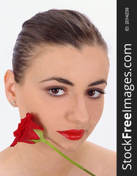 Portrait stylization of young beauty in romantic style. Portrait stylization of young beauty in romantic style