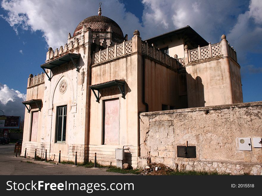 Architecture. Liberty Stile, Ancient Stand Florio. Palermo Sicily. Architecture. Liberty Stile, Ancient Stand Florio. Palermo Sicily